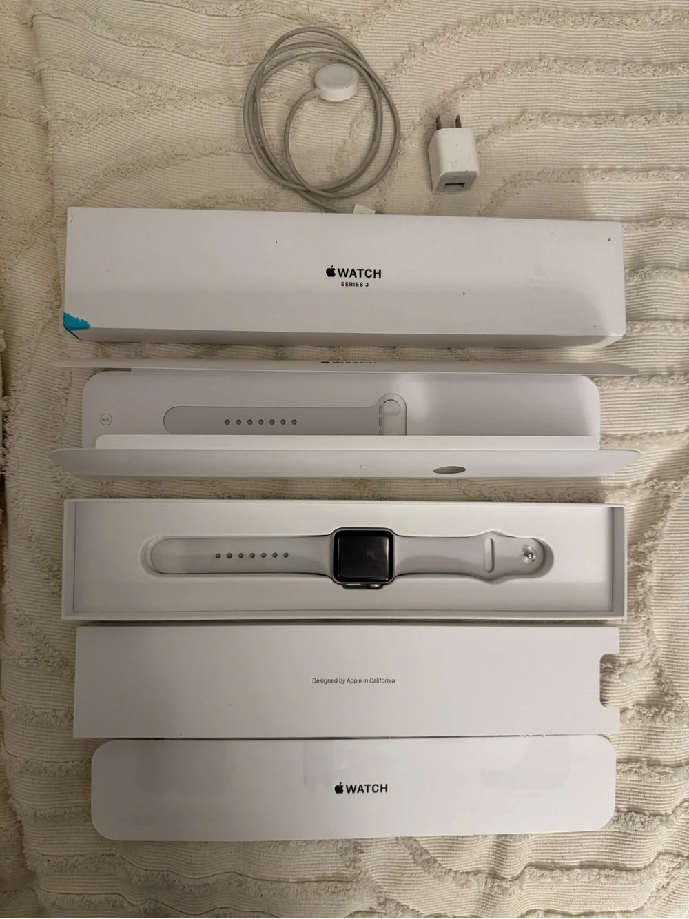 Apple Silver Smartwatch with White Sport Band